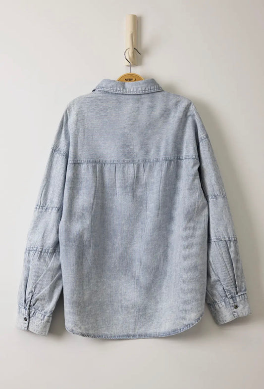Lupe Striped Button Down Top