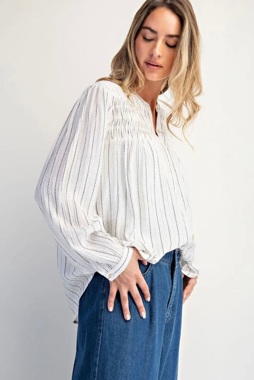 Misty Smoked Long Sleeve Top