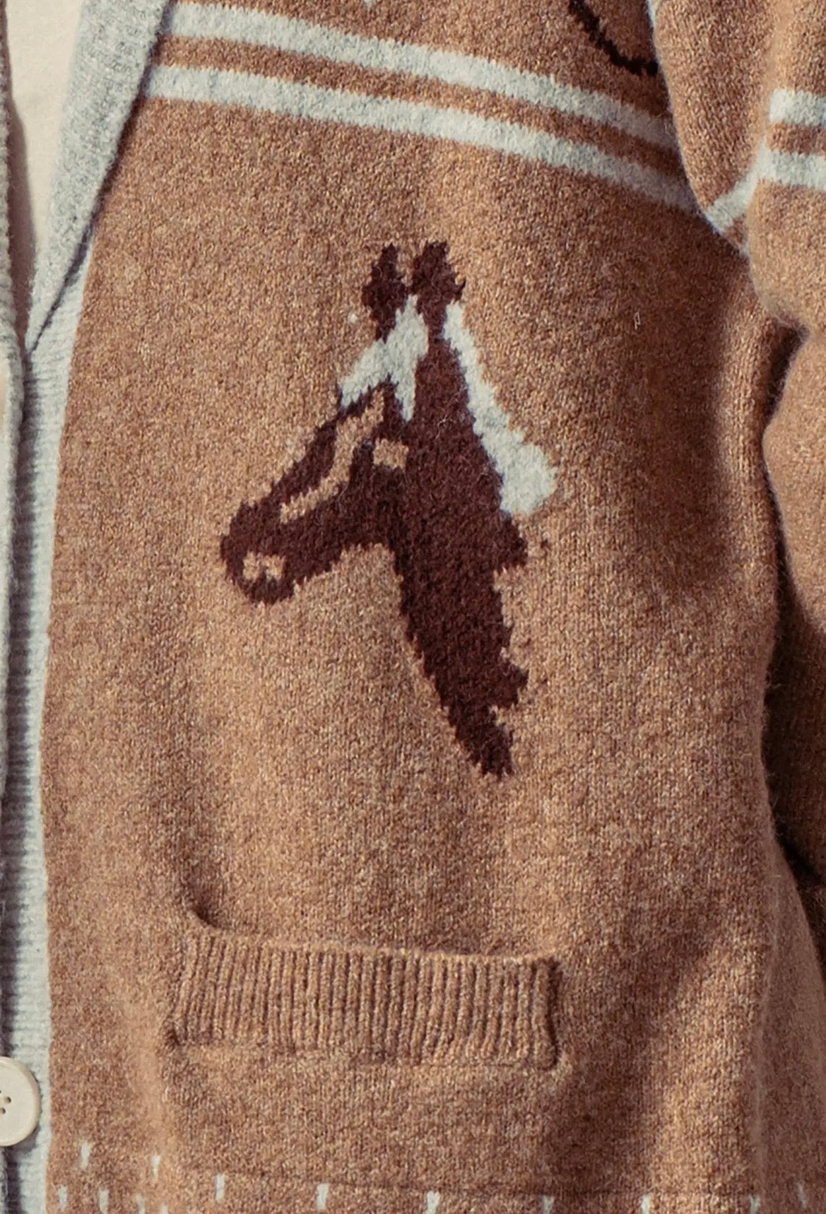 Luna Horse Shawl Neck Cardigan Sweater