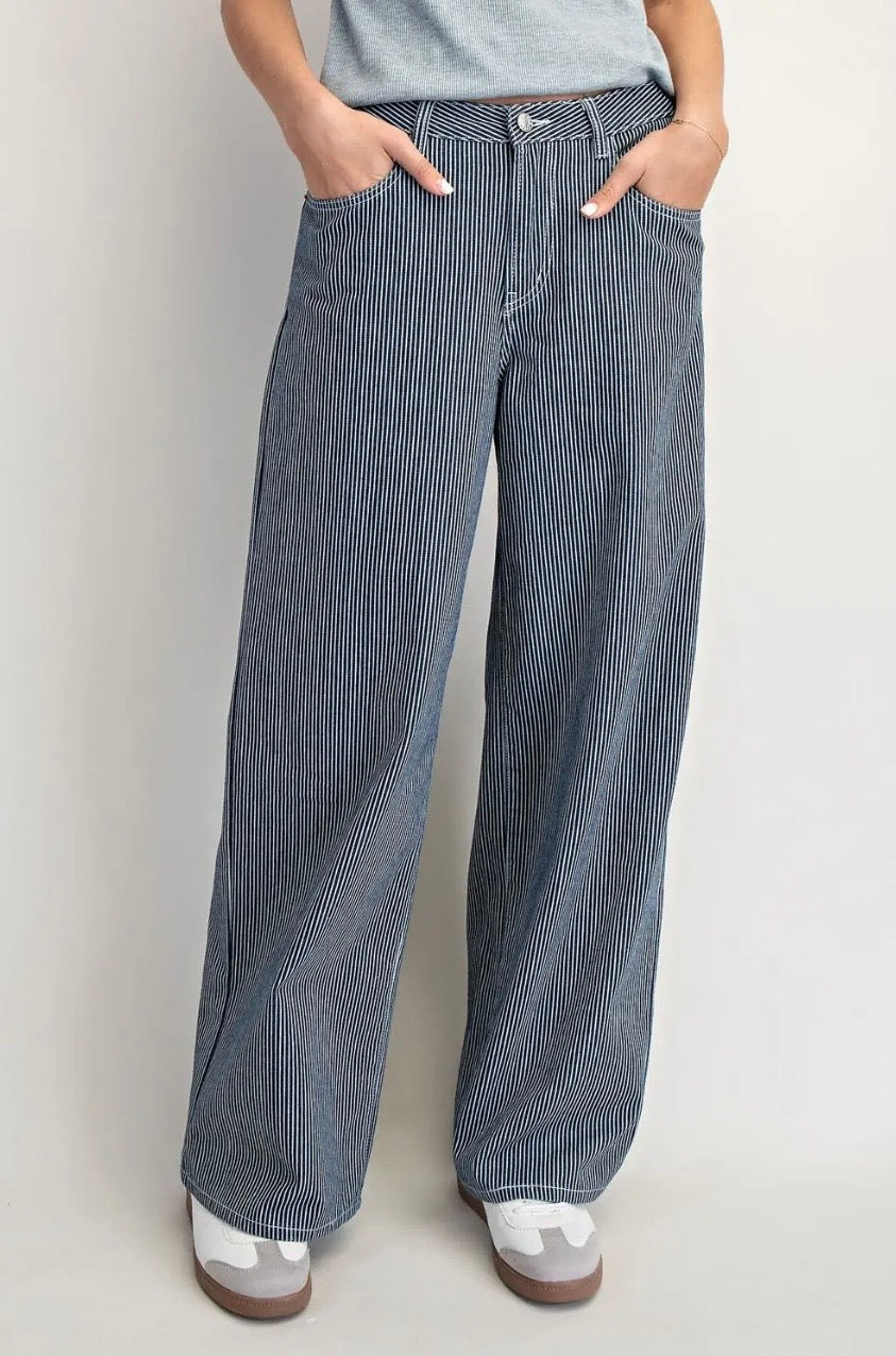 Sam Wide Leg Striped Jeans