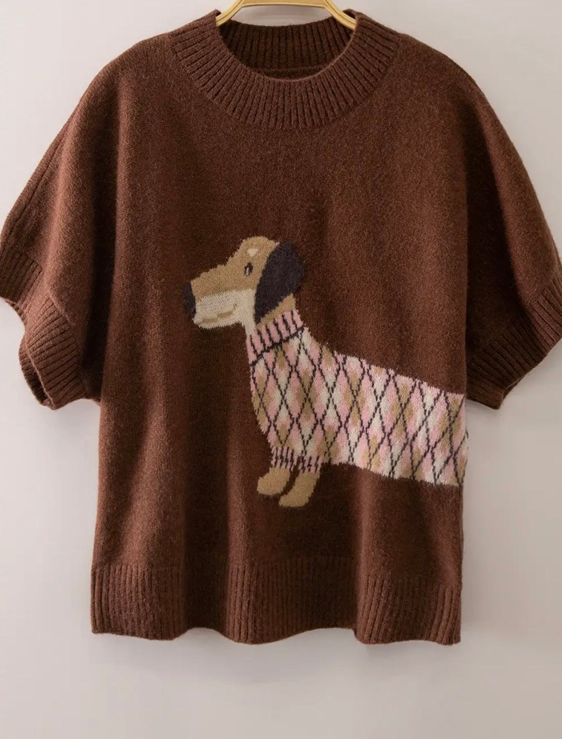 Graphic Dog Mock Neck Sweater