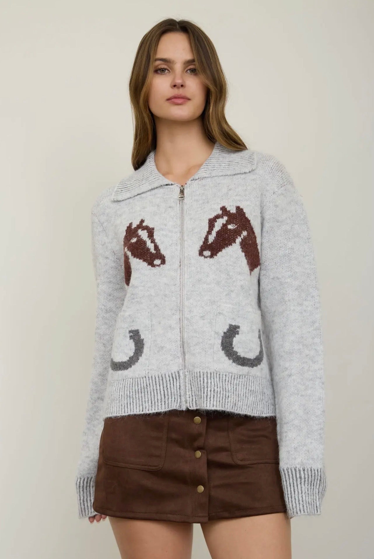 Max Long Sleeve Zip Up Cardigan
