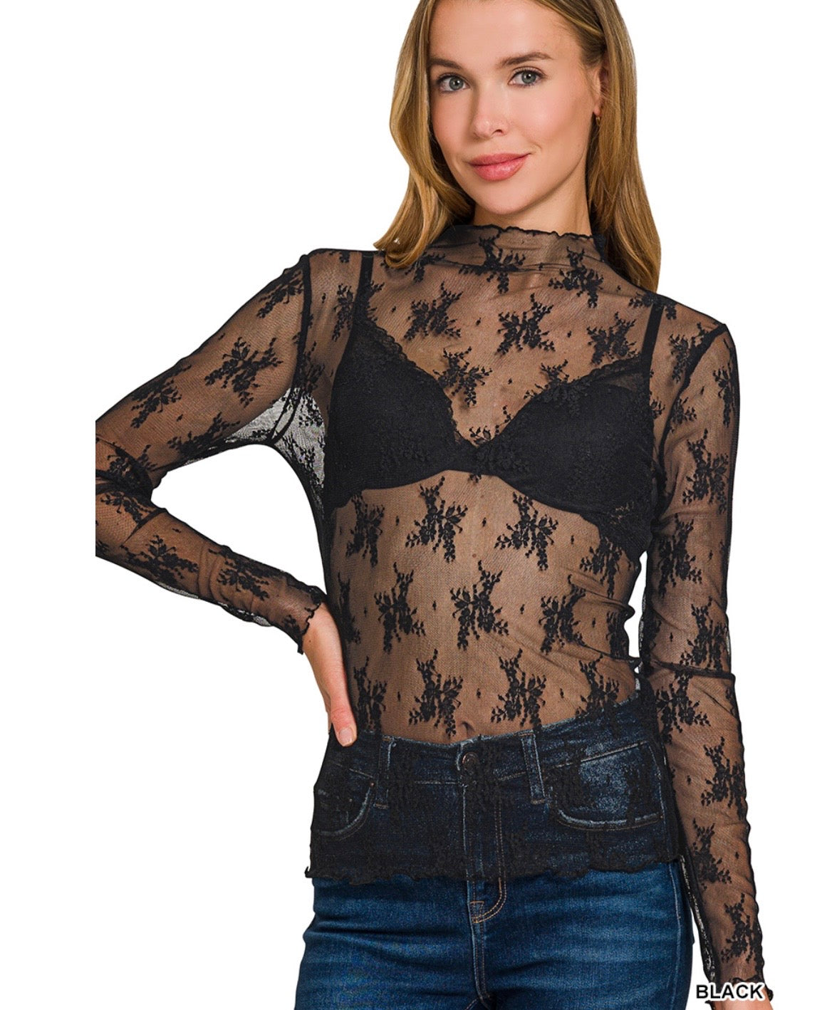 Sally Lace See Through Tops