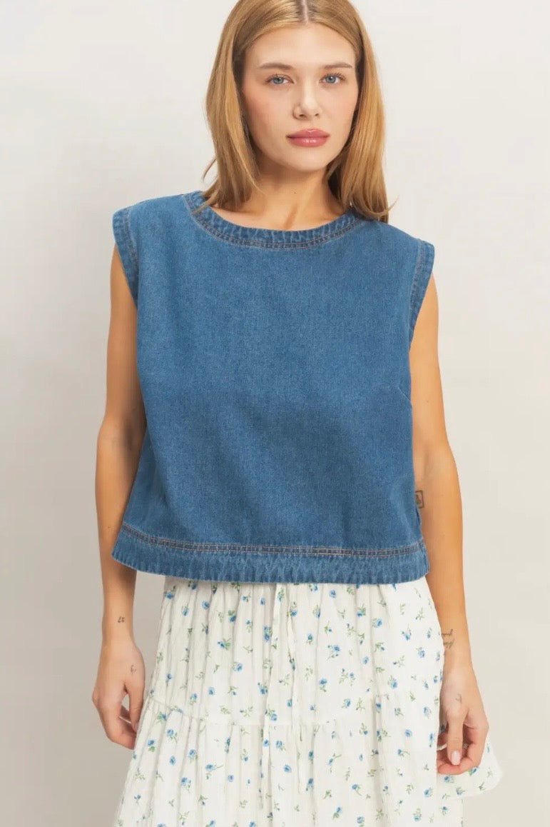 Denim Sleeveless Top