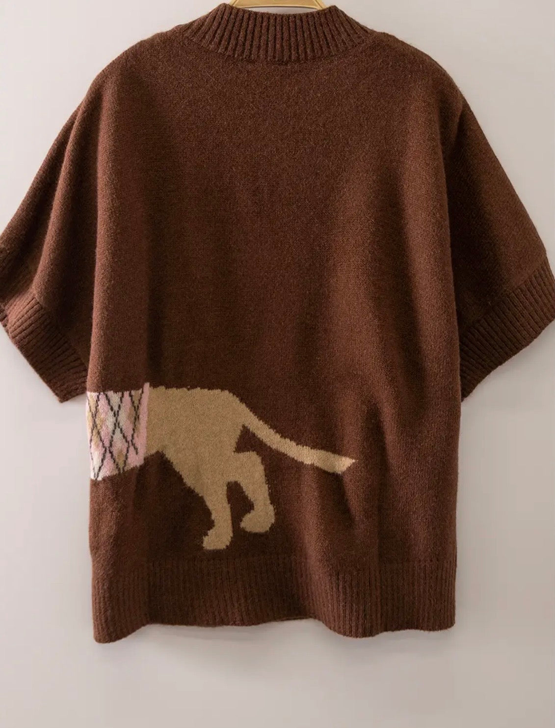 Graphic Dog Mock Neck Sweater