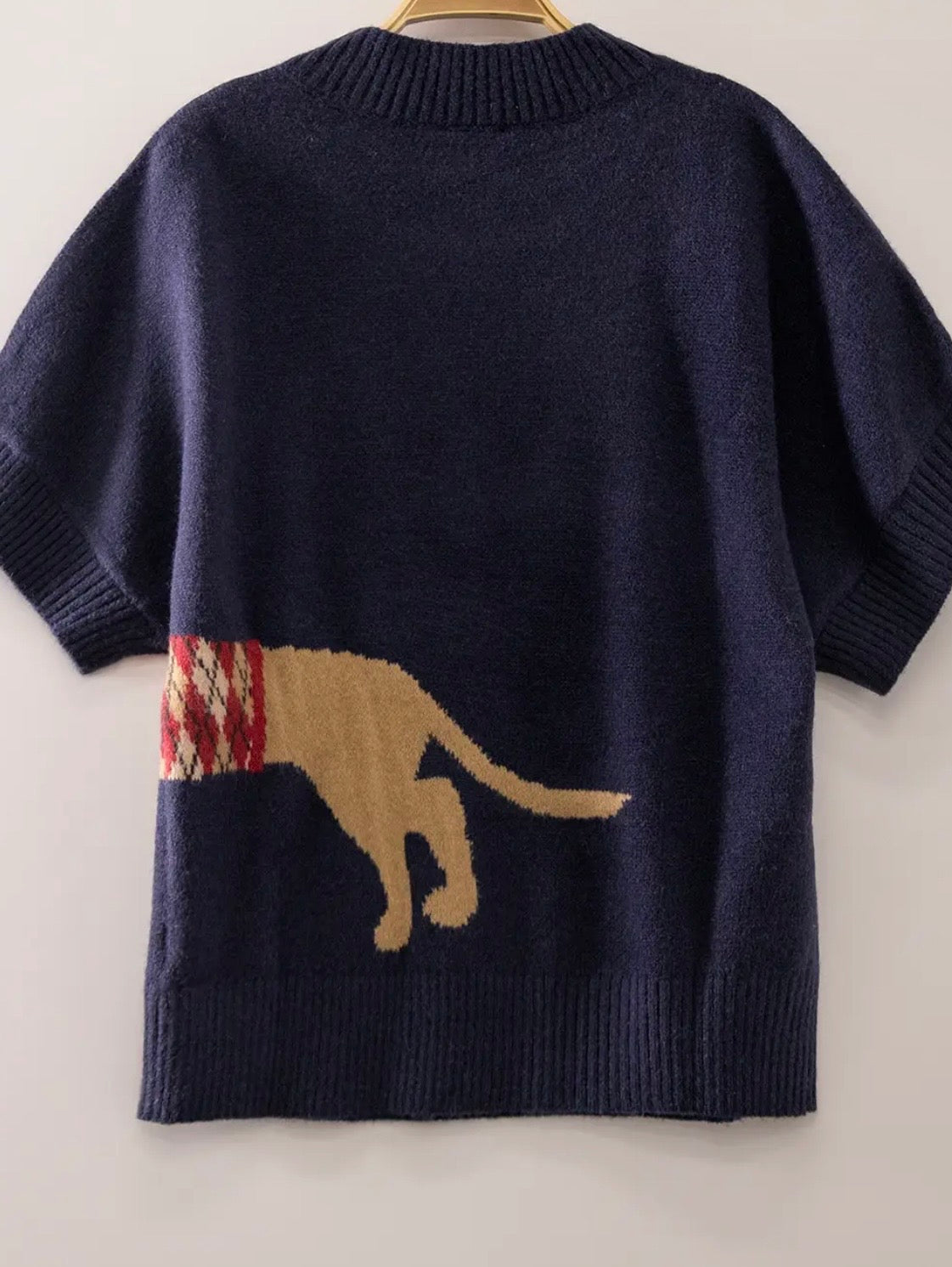 Graphic Dog Mock Neck Sweater