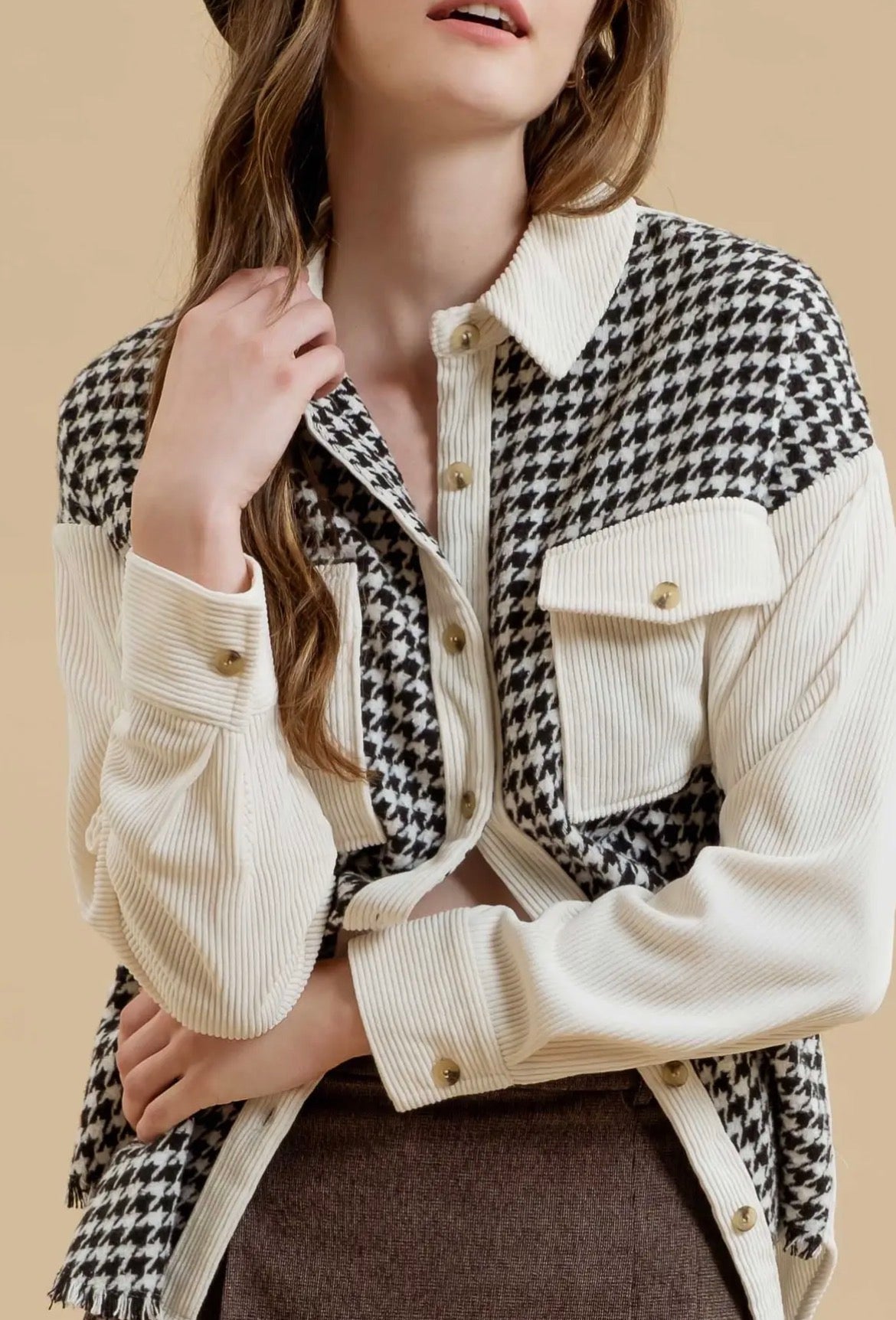 Petra Houndstooth Lightweight Jacket