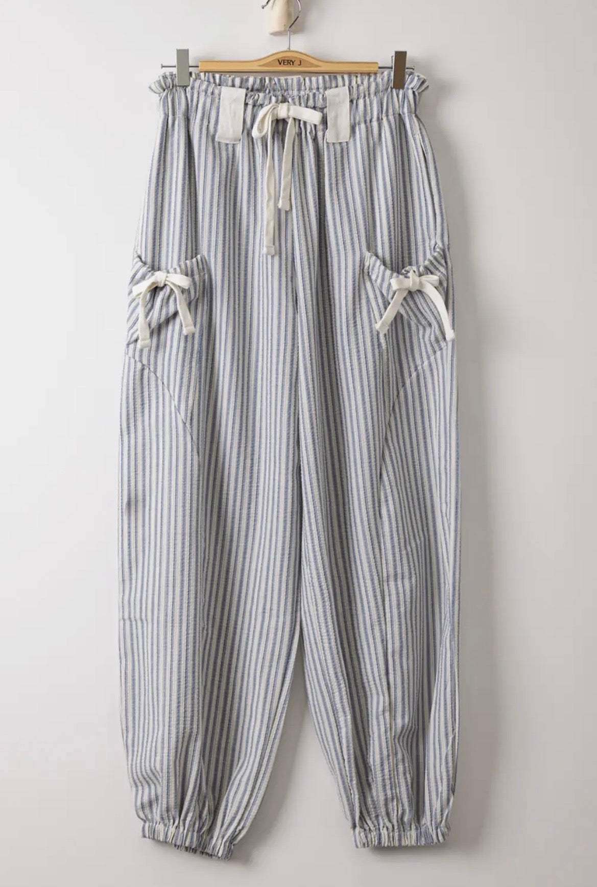 Sammy Drawstring Striped Cuffed Pants