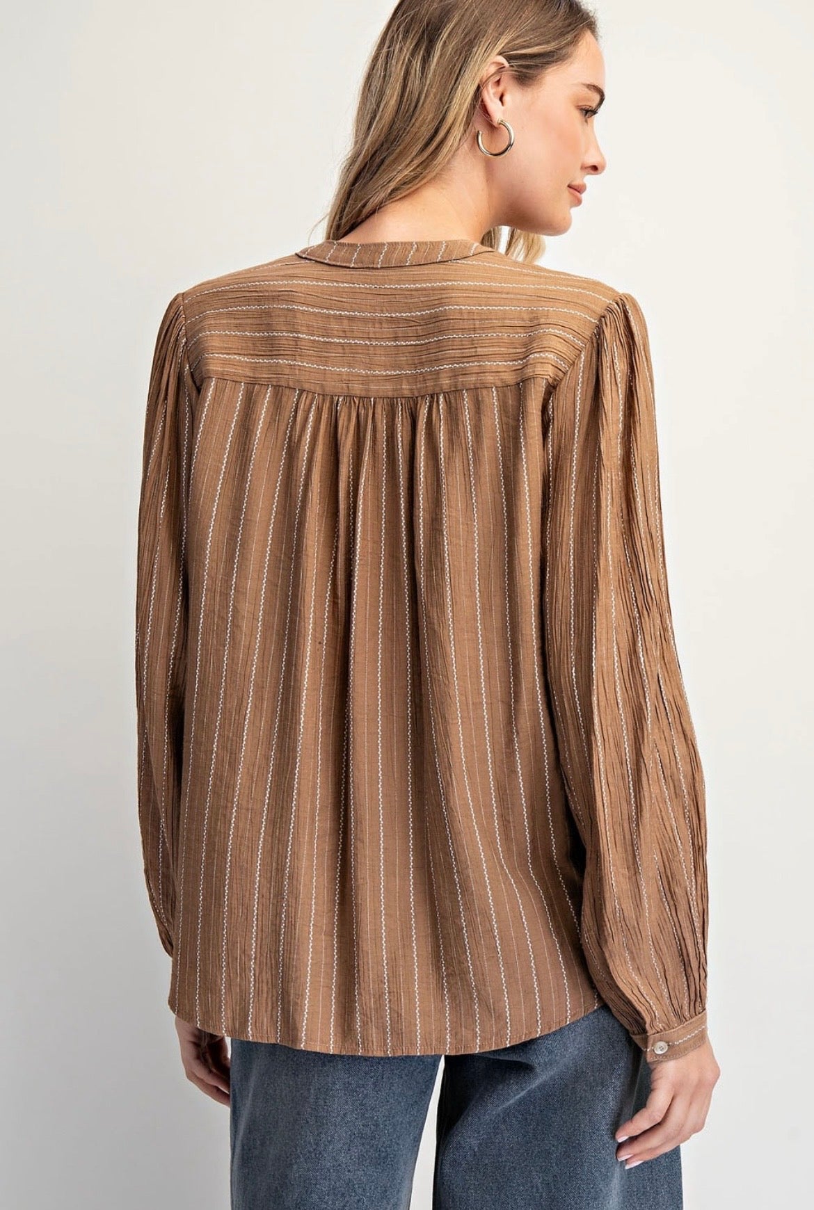 Misty Smoked Long Sleeve Top
