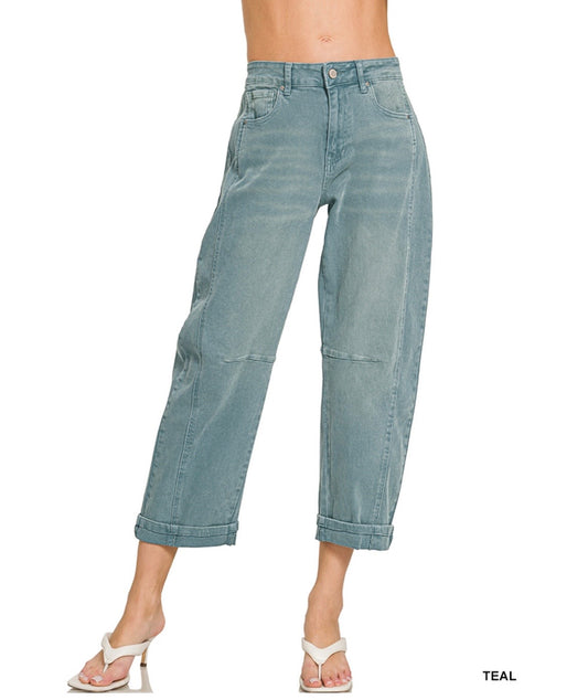 Tara Cropped Barrel Jeans