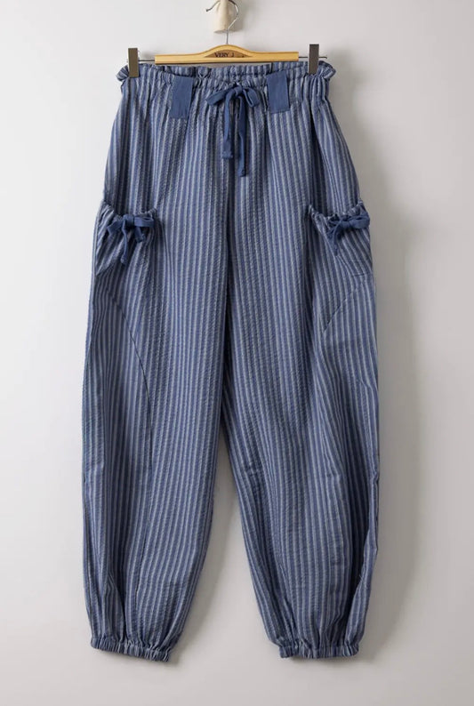 Sammy Drawstring Striped Cuffed Pants