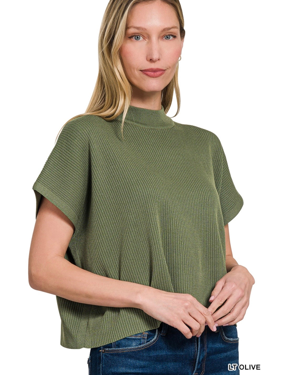 Mia Mock Neck Cropped Sweater