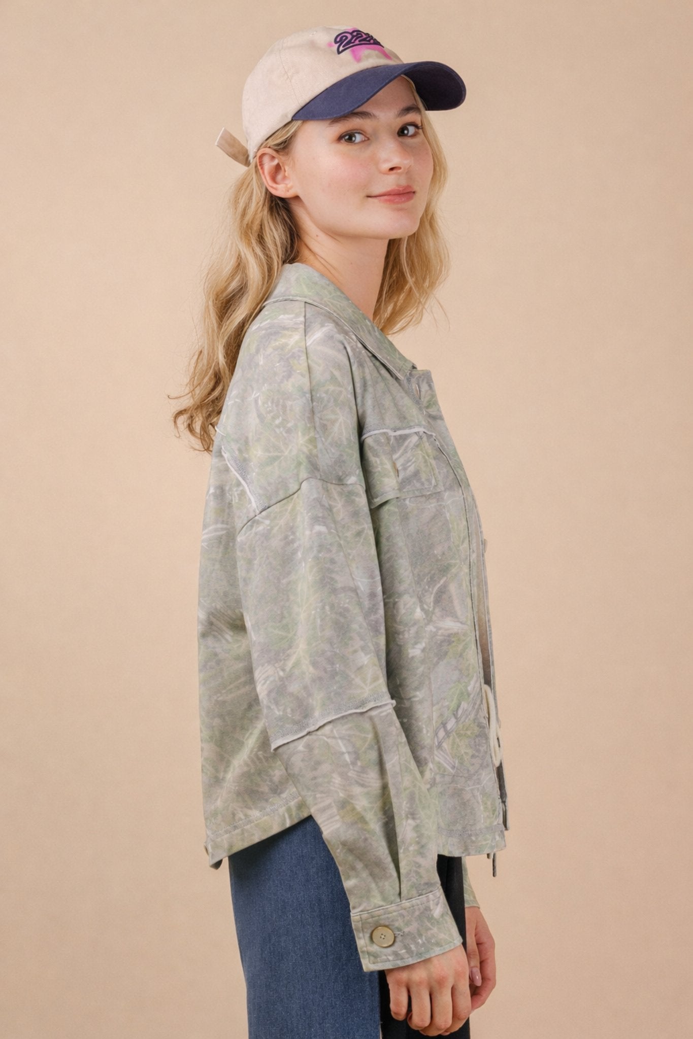 Anna Camo Button Down Shaket