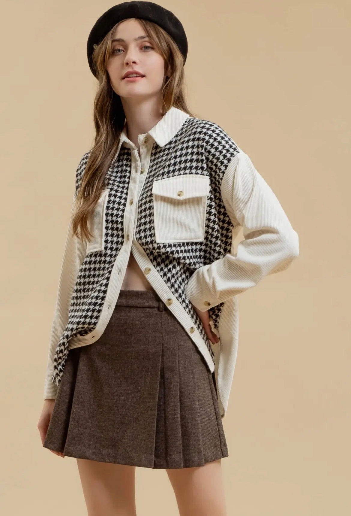 Petra Houndstooth Lightweight Jacket