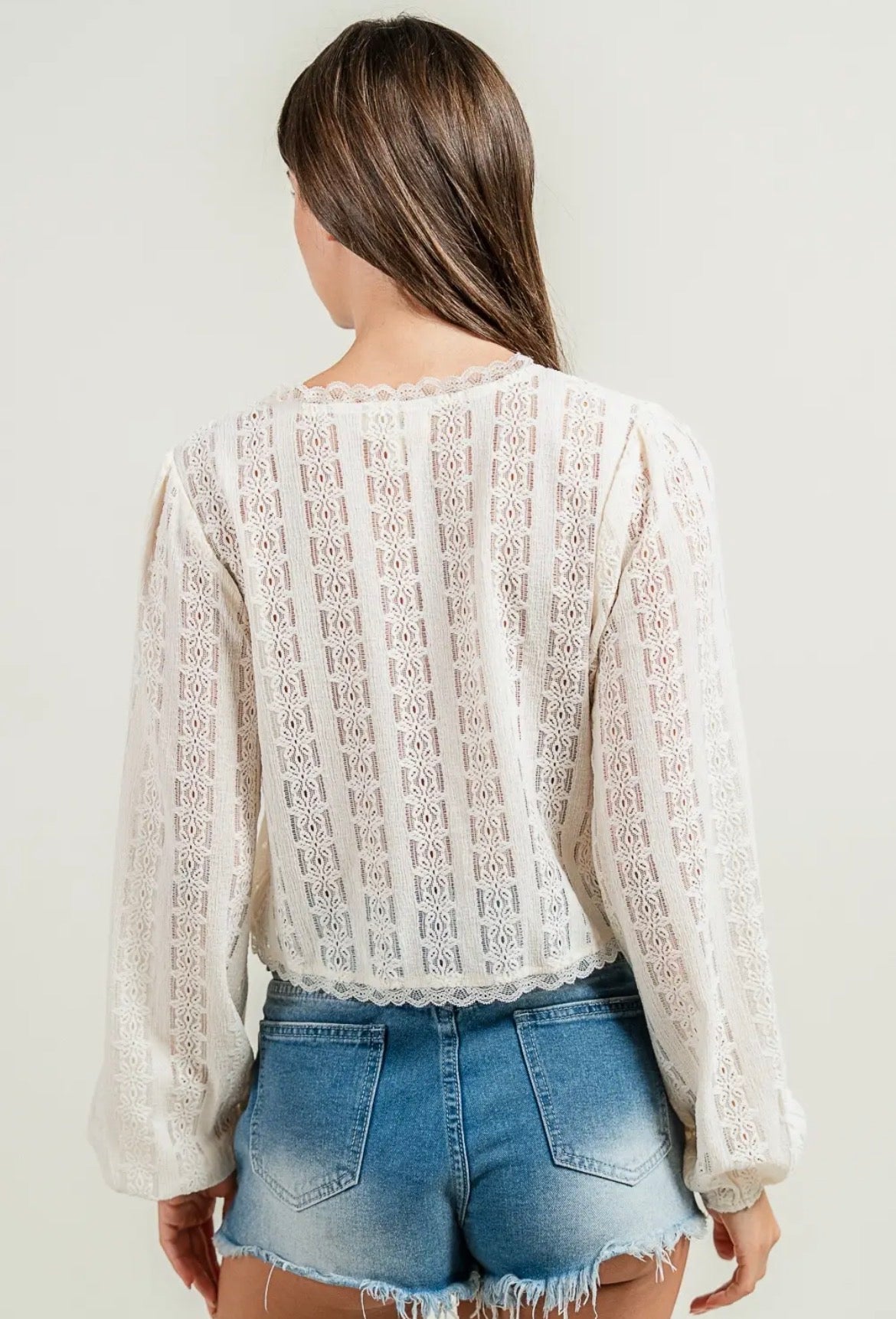 Claire Front Tie Lace Top