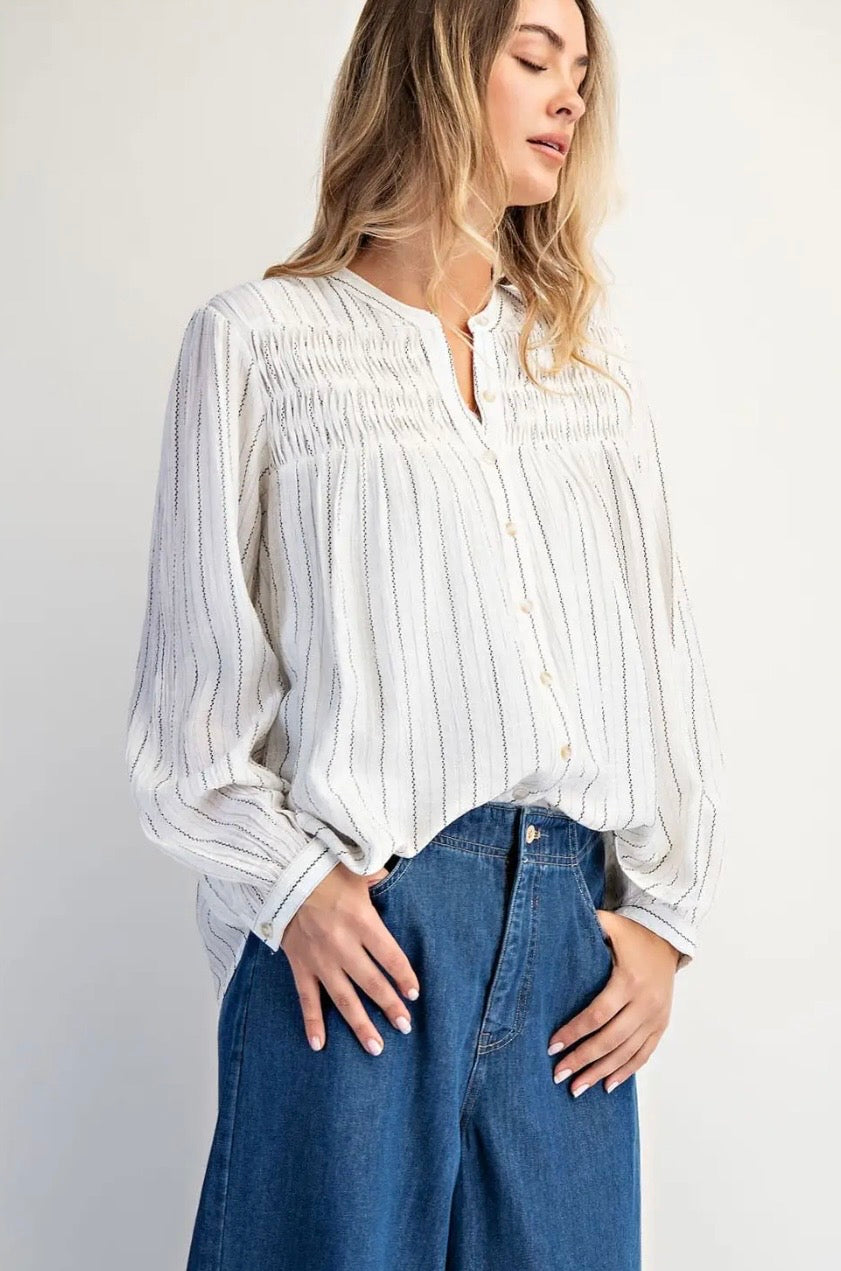 Misty Smoked Long Sleeve Top