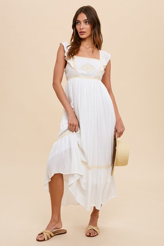 Lily Squared Neck Midi Dress