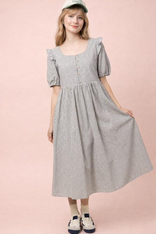 Carol Striped Maxi Dress Navy