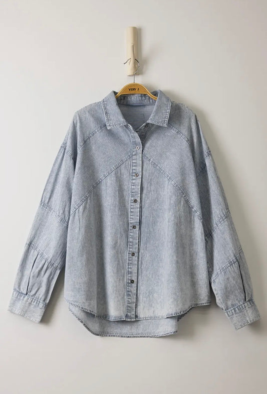 Lupe Striped Button Down Top