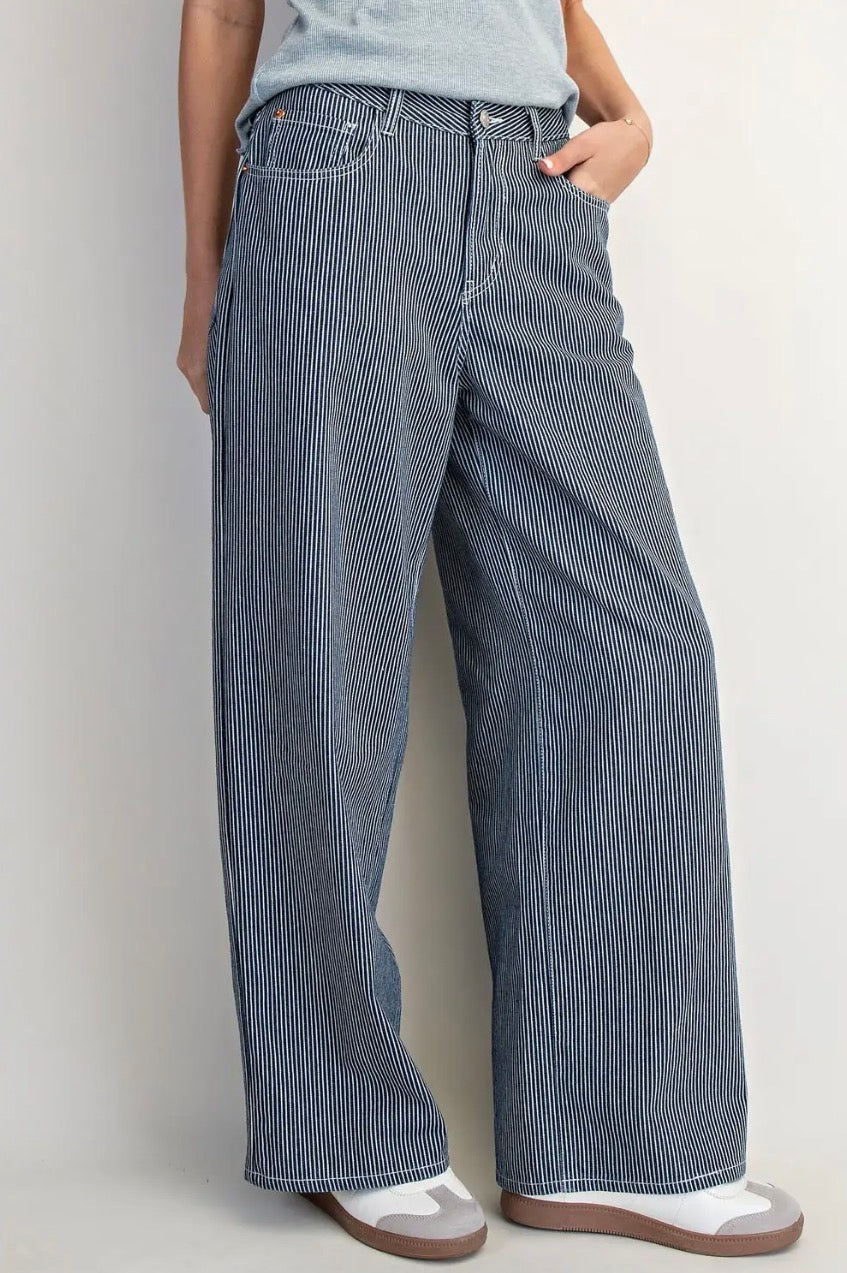 Sam Wide Leg Striped Jeans