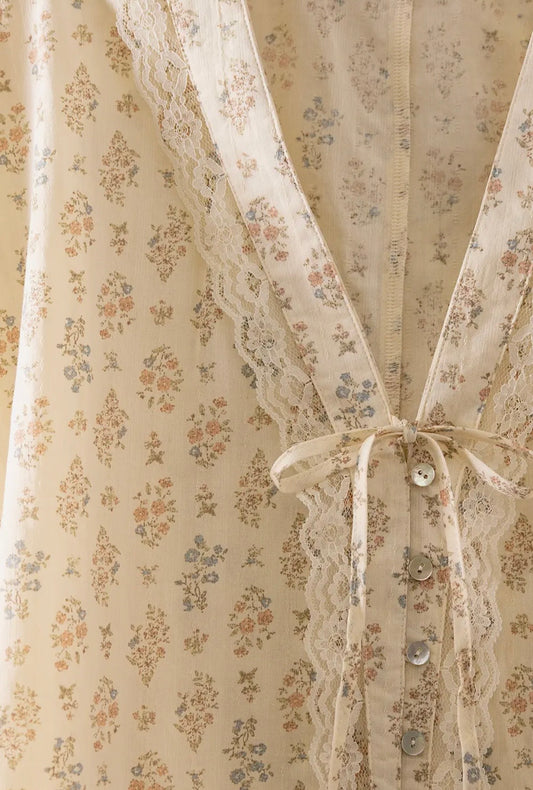 Lola Lace Flower Print Top