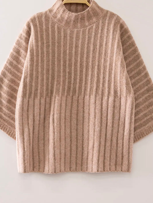 Lina Mock Neck Oversized Knit Top