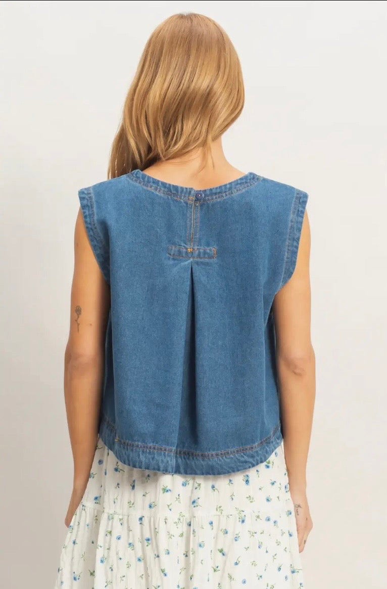 Denim Sleeveless Top