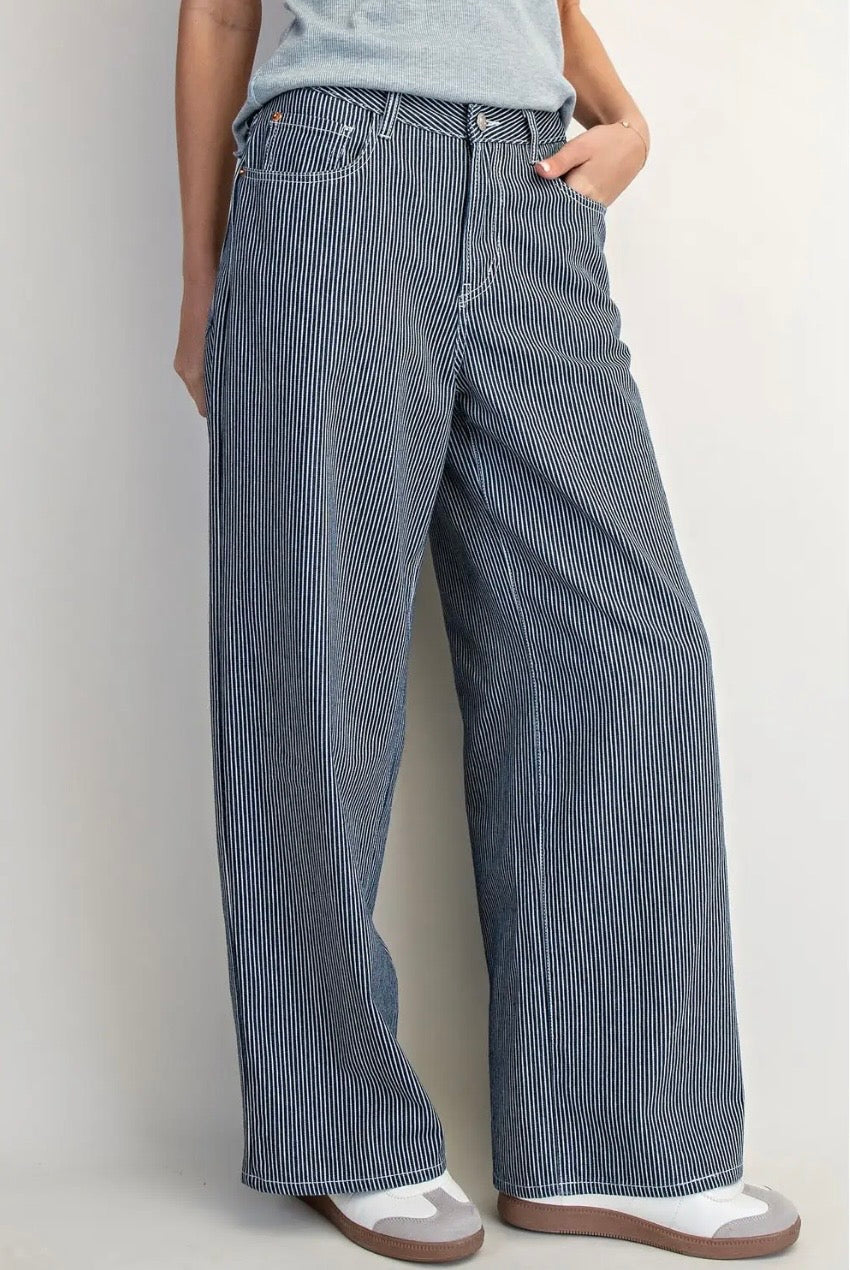 Sam Wide Leg Striped Jeans