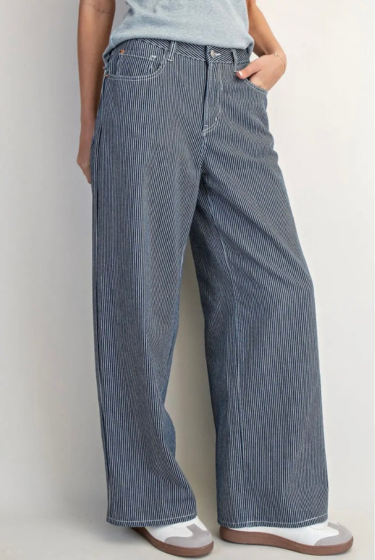 Sam Wide Leg Striped Jeans