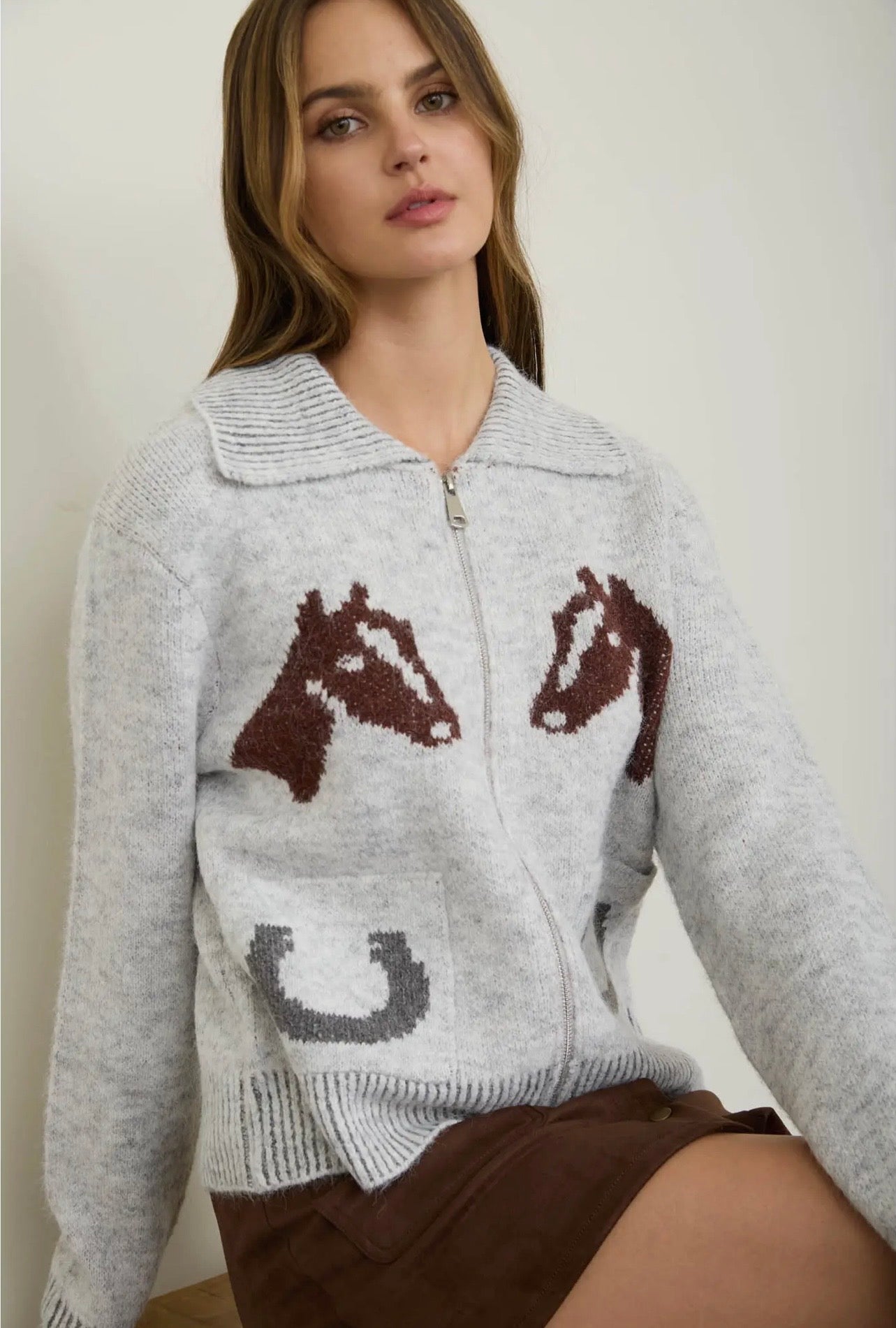 Max Long Sleeve Zip Up Cardigan