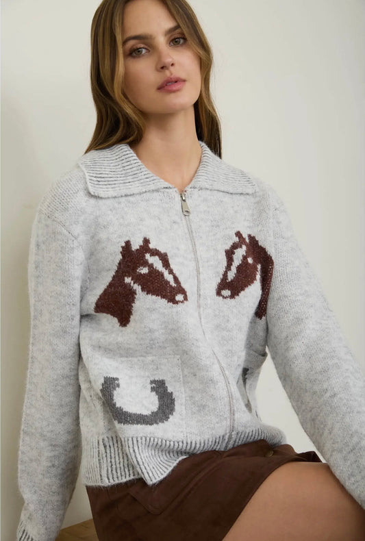 Max Long Sleeve Zip Up Cardigan